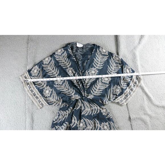 Omika Dress Womens XL Multicolor Floral Printed Twisted Drape Dress Back Cutout - Picture 7 of 9